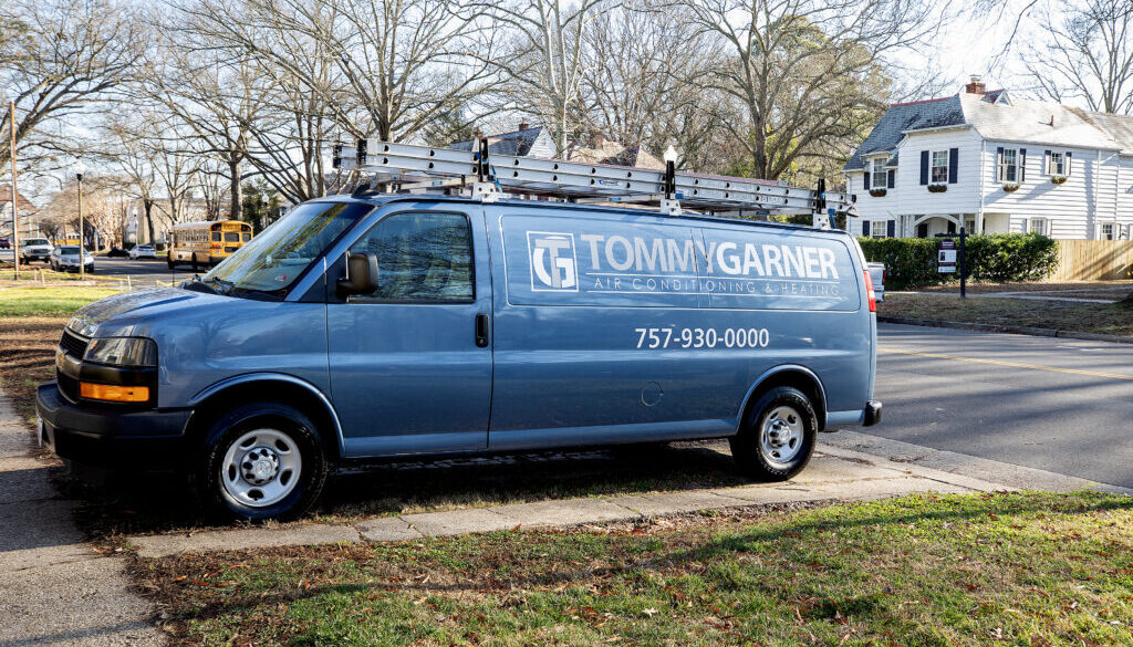 Tommy Garner Air Conditioning and Heating Van in driveway