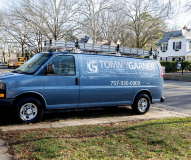 Tommy Garner Air Conditioning and Heating Van in driveway